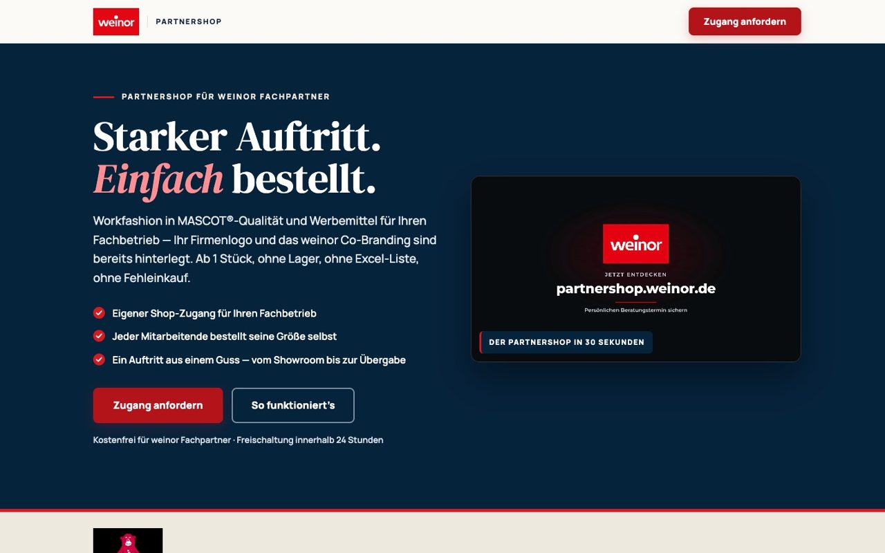 Vorschau Landingpage Variante A