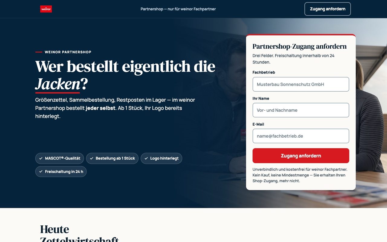 Vorschau Landingpage Variante B
